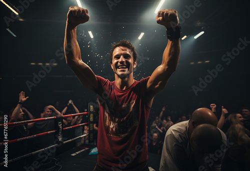 Boxer celebrates for his title © kdcreativeaivisions