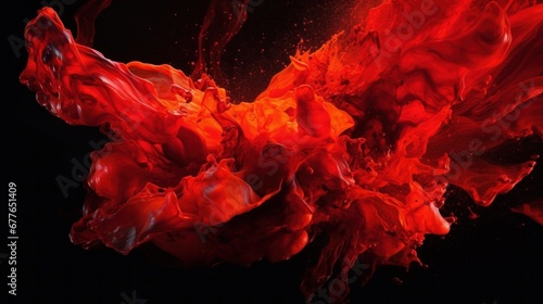 The passion of a fiery red hue AI generated illustration