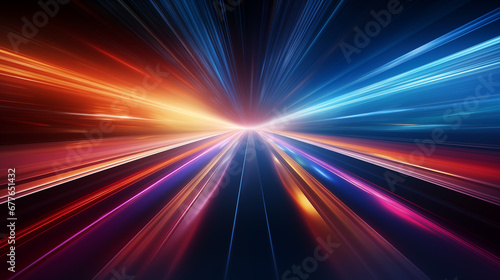 Modern abstract high-speed movement. Dynamic motion light trails with motion blur effect. Technology movement pattern for banner.