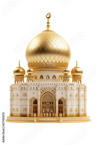 Mosque building isolated