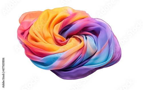 Vibrant Colors in a Stylish Cotton Scarf On Isolated Background