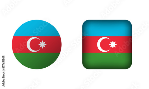 Free Download Flat Square and Circle Azerbaijan Flag Icons - GFXLoad