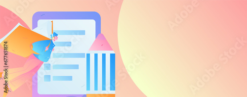 Education learning people flat vector concept hand drawn illustration
