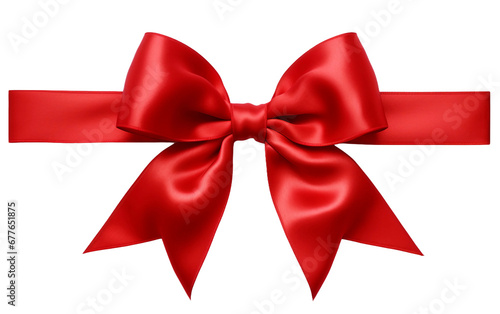 Red Ribbon, Bow on Transparent Background, PNG Format
