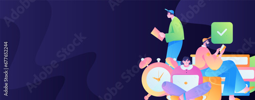 Education learning people flat vector concept hand drawn illustration
