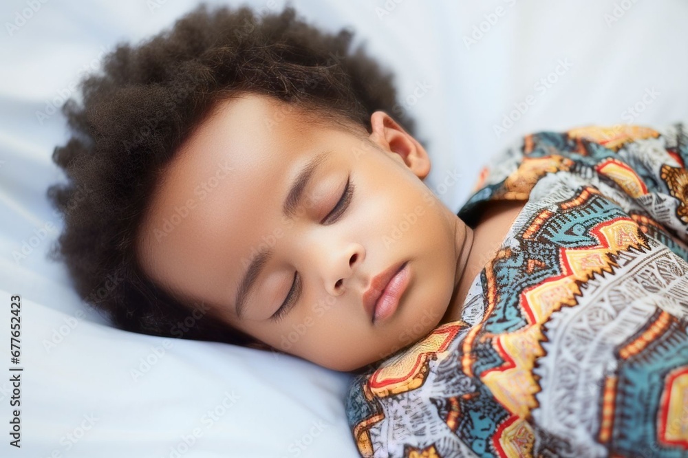 Obraz premium african Newborn baby is sleeping in a cute bedroom