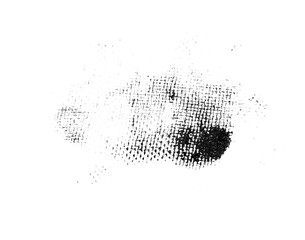 grungy textured acrylic ink print object on transparent png background