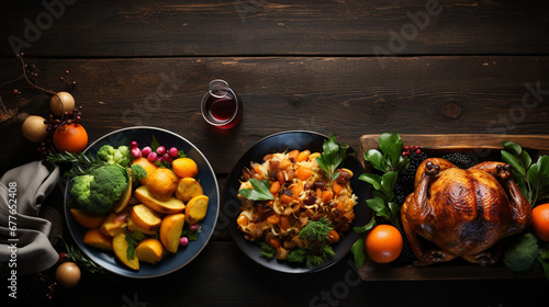 grilled chicken with vegetables HD 8K wallpaper Stock Photographic Image 
