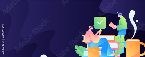 Education learning people flat vector concept hand drawn illustration
