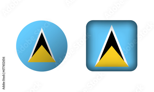 Free Download Flat Square and Circle Saint Lucia Flag Icons - GFXLoad