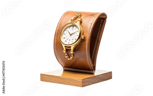 Classic Oak Wood Watch Stand On Transparent PNG