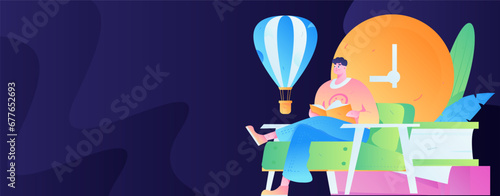 Education learning people flat vector concept hand drawn illustration
