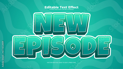 Green new episode 3d editable text effect - font style