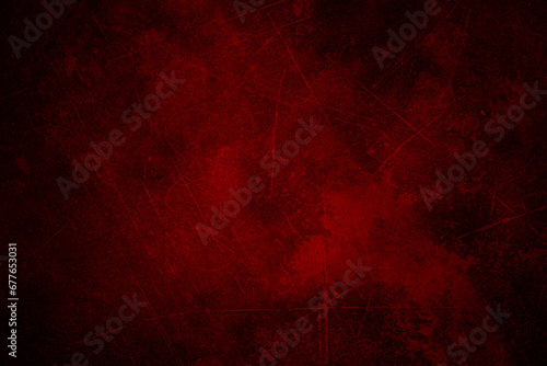Red grunge textured wall background photo
