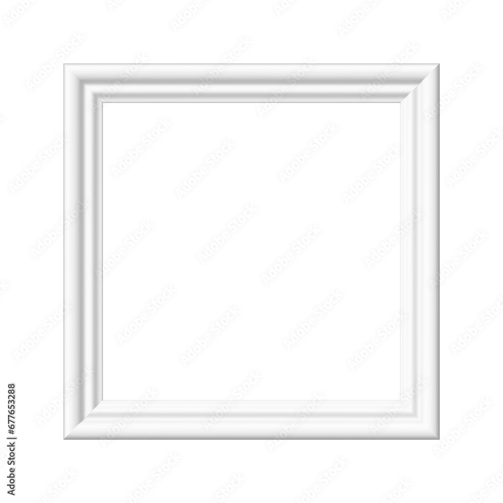 White picture frame. Minimalistic detailed photo realistic frame. Png clipart isolated on transparent background White picture frame. Minimalistic detailed photo realistic frame. Png clipart isolated on transparent background