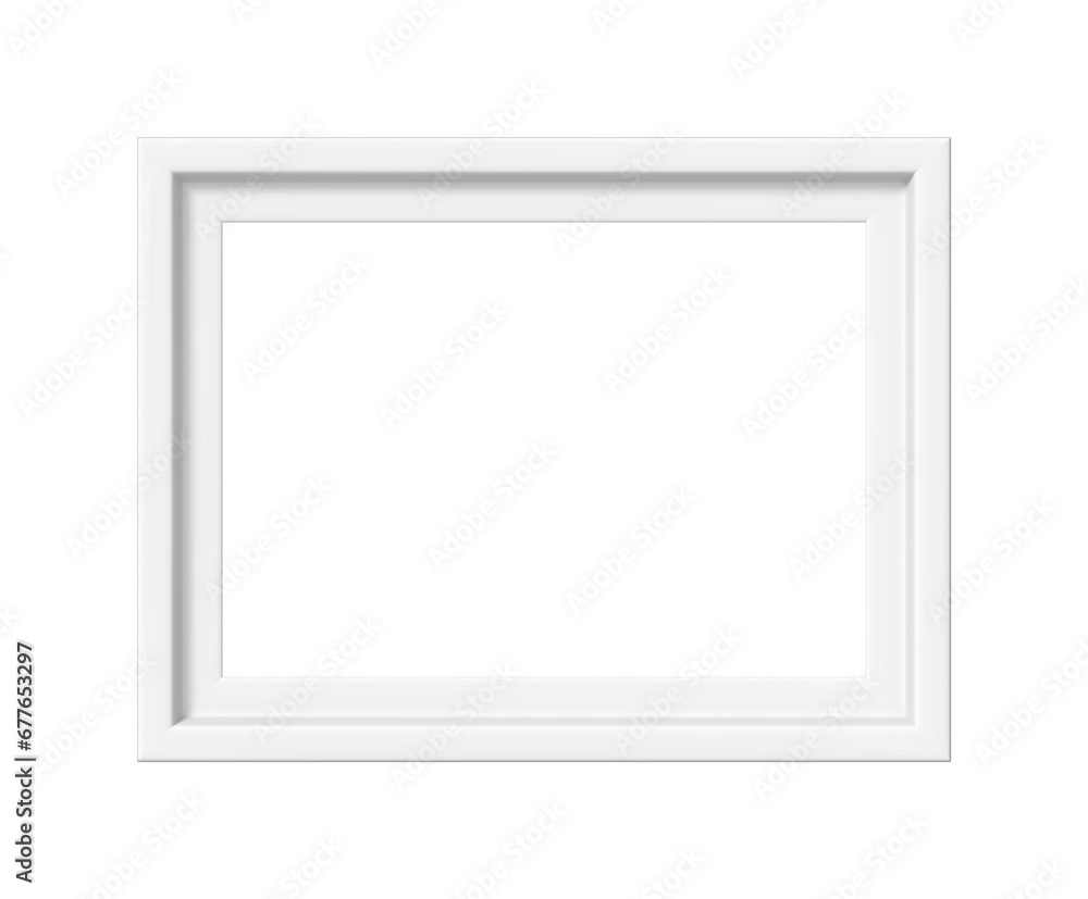 White picture frame. Minimalistic detailed photo realistic frame. Png clipart isolated on transparent background White picture frame. Minimalistic detailed photo realistic frame. Png clipart isolated on transparent background