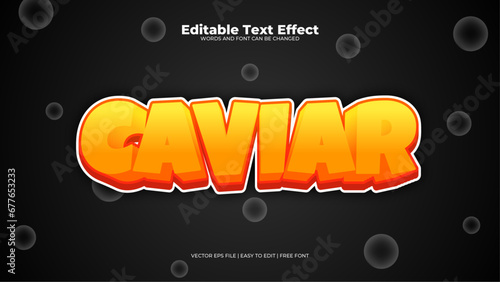 Black and yellow caviar 3d editable text effect - font style