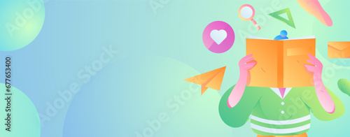 Education learning people flat vector concept hand drawn illustration
