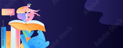 Education learning people flat vector concept hand drawn illustration
