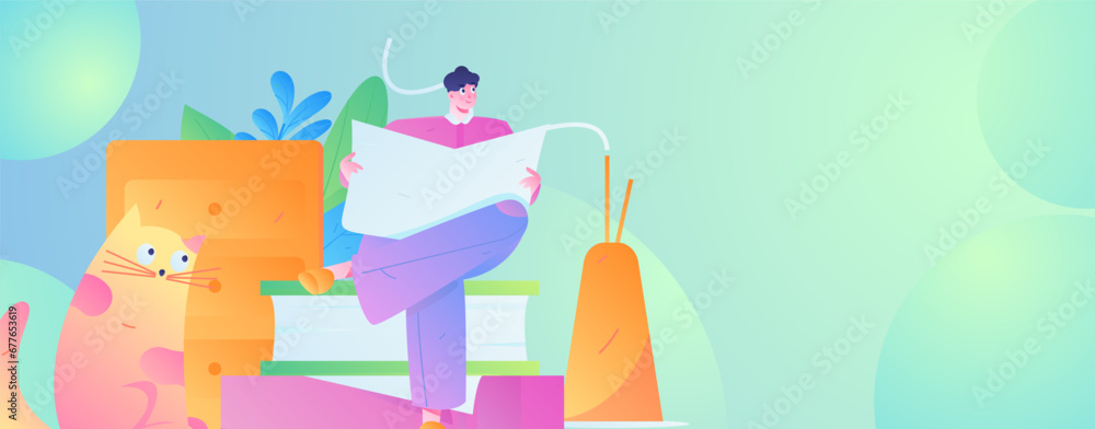 Education learning people flat vector concept hand drawn illustration
Education learning people flat vector concept hand drawn illustration