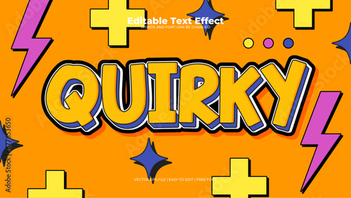 Colorful colourful quirky 3d editable text effect - font style