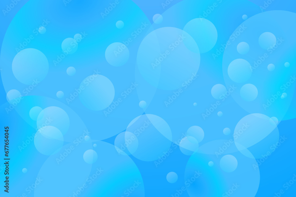 Abstract Geometric Blue Background Circle Bubble. Water Sea Ocean Submarine Underwater Under the Sea Float Drift Education Presentation Backdrop Vector Illustration
