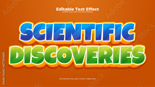 Brown blue and green scientific discoveries 3d editable text effect - font style