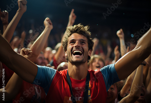 volleyball players excitement of victory win