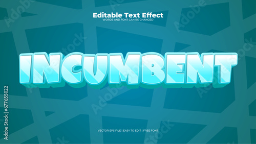Blue and white incumbent 3d editable text effect - font style