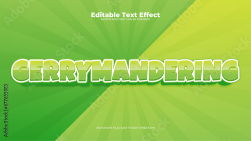 Green gerrymandering 3d editable text effect - font style photo