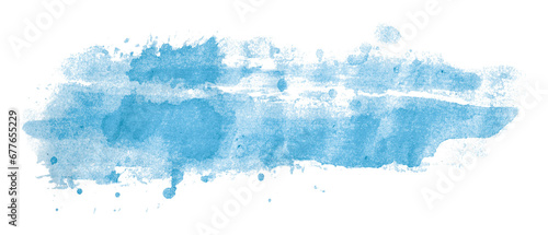 Light blue watercolor background. Artistic hand paint. Isolated on transparent background. photo