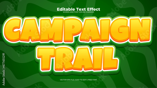 Yellow and green campaign trail 3d editable text effect - font style