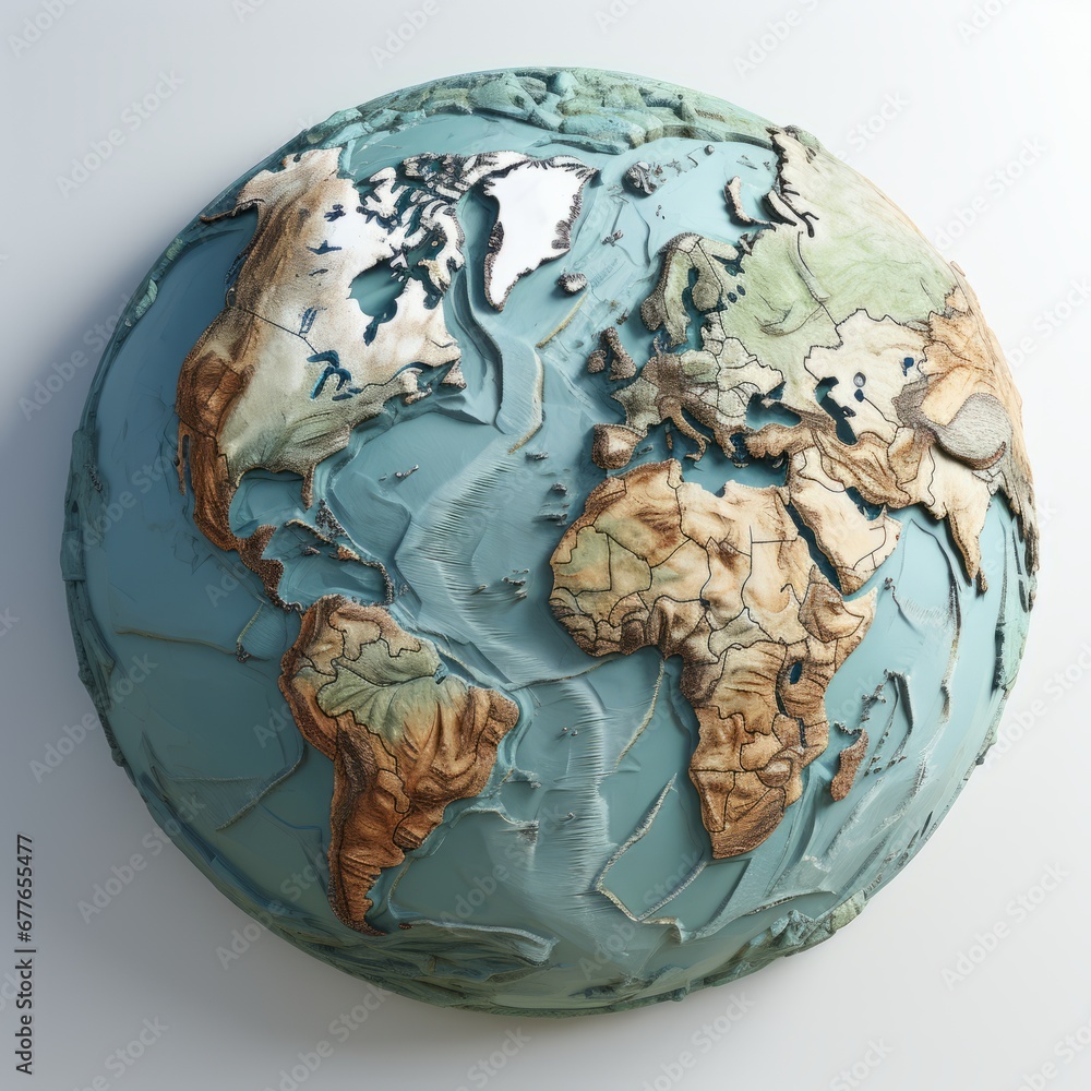 Globe on a white background, planet Earth, AI generated Globe on a white background, planet Earth, AI generated