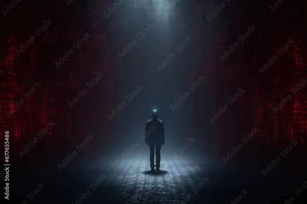 Scary invisible ai background, empty copy space Generative AI Scary invisible ai background, empty copy space Generative AI