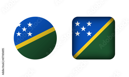 Free Download Flat Square and Circle Solomon Islands Flag Icons - GFXLoad