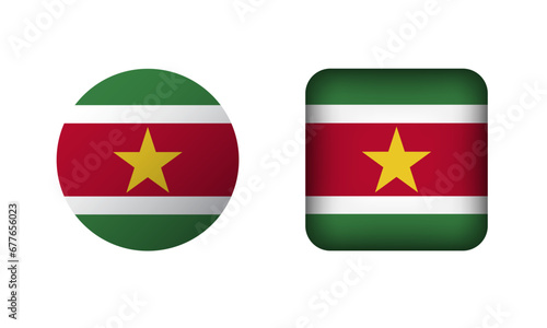 Free Download Flat Square and Circle Suriname Flag Icons - GFXLoad