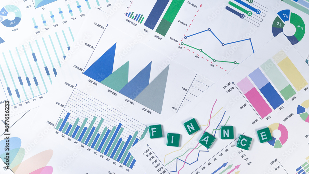 Business Graph finance document for investment Business Graph finance document for investment