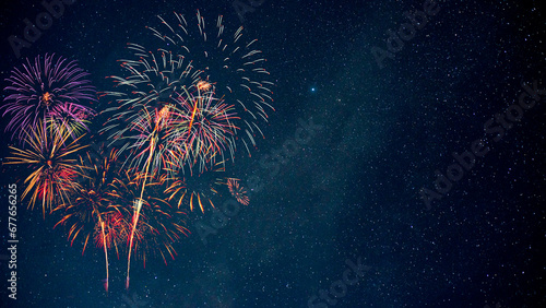 Fireworks with Night Sky Background