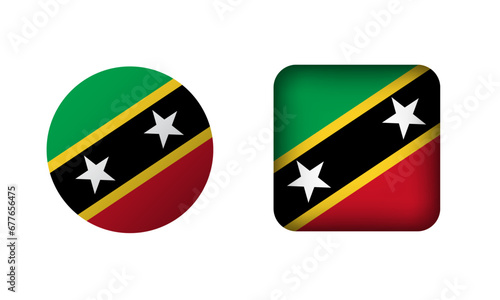 Free Download Flat Square and Circle Saint kitt & Nevis Flag Icons - GFXLoad