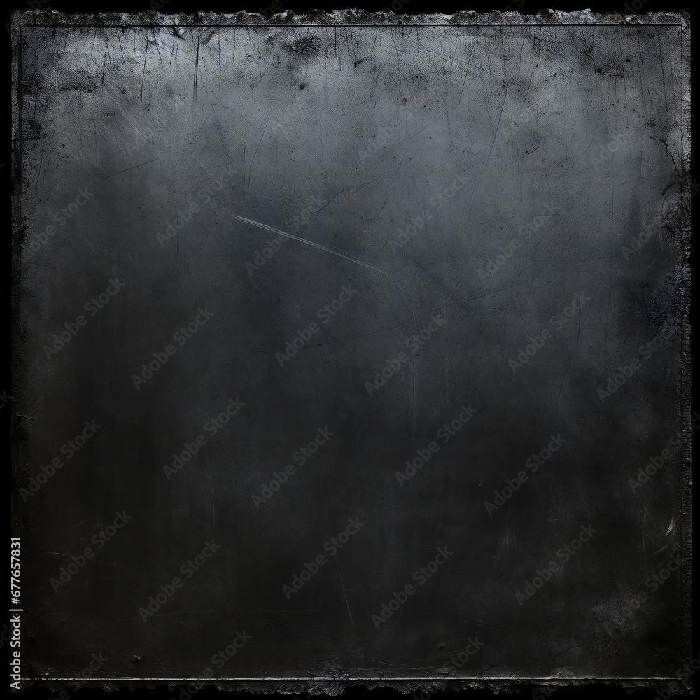Uneven edges frame on black background, scratches for the design of retro vinyl album cover Generative AI 