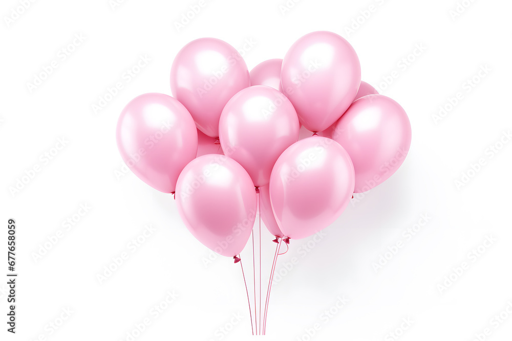 Bunch of pink balloon isolated on white background Bunch of pink balloon isolated on white background