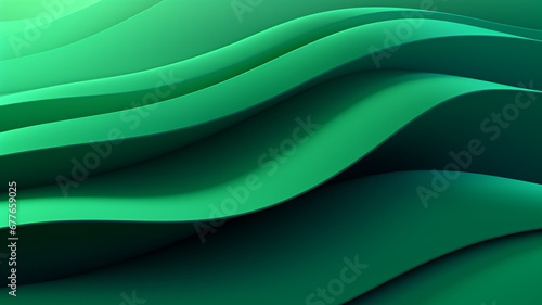 3d green wave background