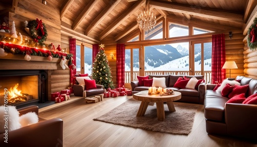 chalet à la montagne ambiance noel