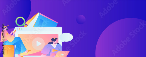 Education learning people flat vector concept hand drawn illustration
