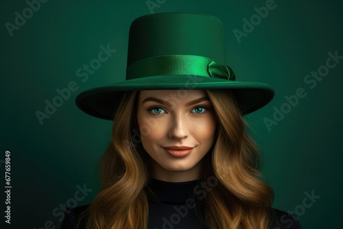  woman wearing leprechaun hat