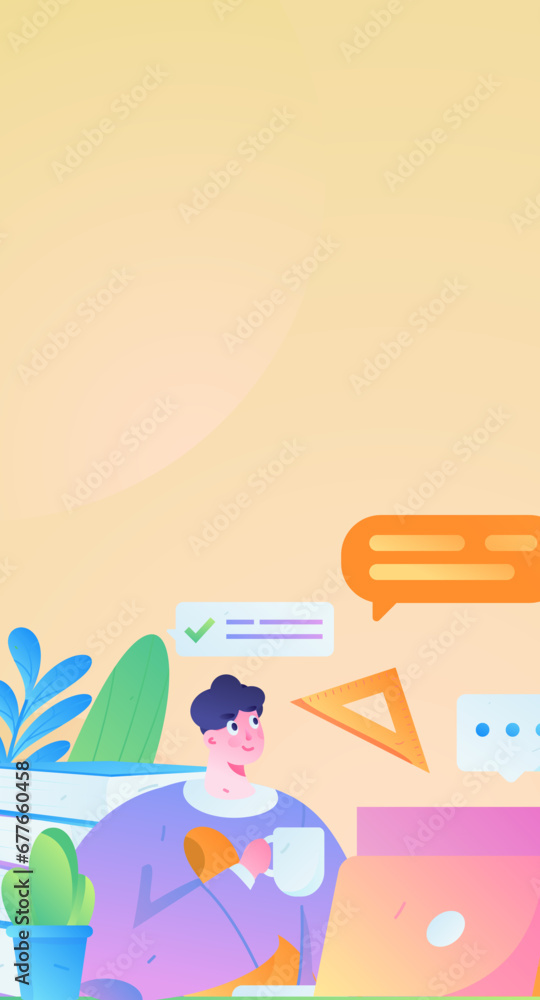 Education learning people flat vector concept hand drawn illustration
Education learning people flat vector concept hand drawn illustration