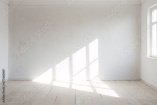 White Wall Room with Natural Light Shining Through Window