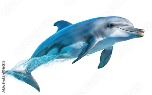 Dolphin Frolicking Alone On Isolated Background