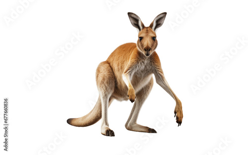 Playful Kangaroo On Isolated Background