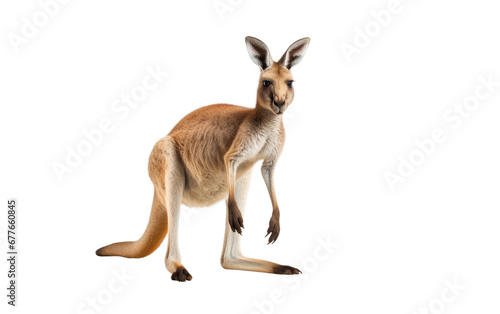 Lone Kangaroo's Playtime On Isolated Background © zainab